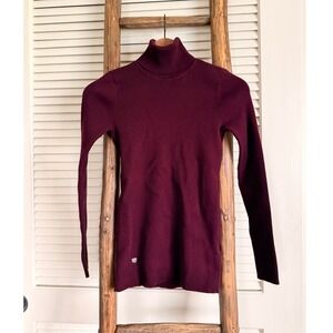 Lauren Ralph Lauren Burgundy Ribbed Turtleneck‎ Sweater Long Sleeve Women's